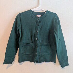 *5/$25* Girl's Deep Green Button-Up Cardigan - Size 6/7